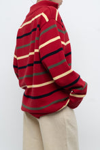 Load image into Gallery viewer, Vintage x RALPH LAUREN POLO Red Striped Cotton Quarter-zip Sweater ( S-XL)