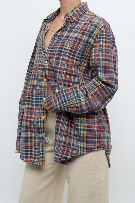 Vintage x RALPH LAUREN Navy, Red Plaid Cotton Buttonup (XS-L)