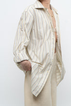 Load image into Gallery viewer, Vintage x Made in Bulgaria x White, Yellow Striped Cotton Buttonup (XS-L)