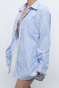 Vintage x Baby Blue Cotton Striped Buttonup (S-L)