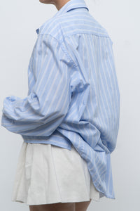 Vintage x Baby Blue Cotton Striped Buttonup (S-L)