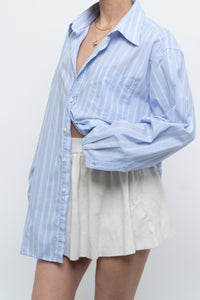 Vintage x Baby Blue Cotton Striped Buttonup (S-L)