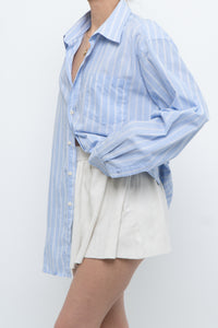 Vintage x Baby Blue Cotton Striped Buttonup (S-L)