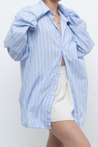 Vintage x Baby Blue Cotton Striped Buttonup (S-L)