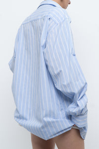 Vintage x Baby Blue Cotton Striped Buttonup (S-L)