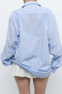 Vintage x Baby Blue Cotton Striped Buttonup (S-L)