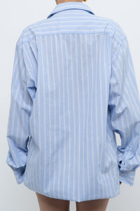 Vintage x Baby Blue Cotton Striped Buttonup (S-L)