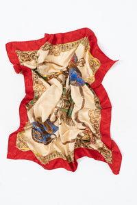Vintage x Horse Saddle Pure Silk Scarf