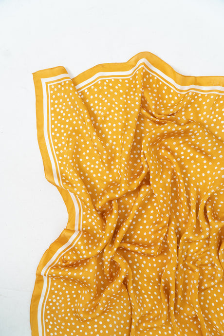 Vintage x Yellow Polkadot Satin Scarf