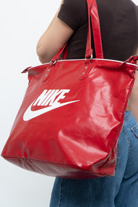 Vintage x NIKE Red Faux Leather Bag