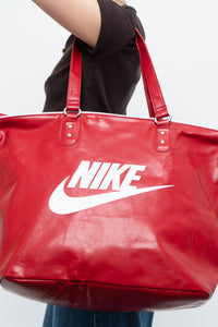 Vintage x NIKE Red Faux Leather Bag