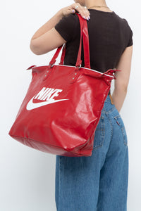 Vintage x NIKE Red Faux Leather Bag