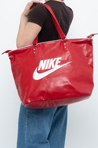 Vintage x NIKE Red Faux Leather Bag