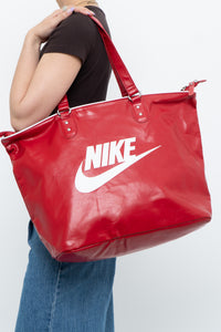 Vintage x NIKE Red Faux Leather Bag