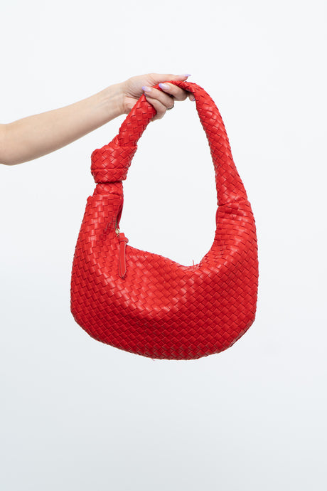 Vintage x SONDRA ROBERTS Woven Faux Leather Red Purse