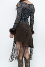 Load image into Gallery viewer, Vintage x Brown Suede Asymetric Fringe Skirt (M)