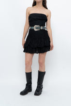 Load image into Gallery viewer, Vintage x FRENCH CONNECTION x Black Strapless Pleated Cotton Mini Dress (M)