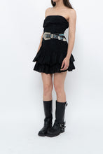 Load image into Gallery viewer, Vintage x FRENCH CONNECTION x Black Strapless Pleated Cotton Mini Dress (M)
