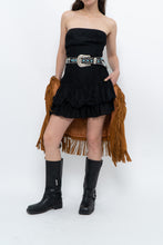 Load image into Gallery viewer, Vintage x FRENCH CONNECTION x Black Strapless Pleated Cotton Mini Dress (M)