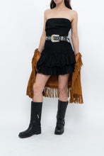 Load image into Gallery viewer, Vintage x FRENCH CONNECTION x Black Strapless Pleated Cotton Mini Dress (M)