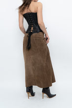 Load image into Gallery viewer, Vintage x Brown Suede Midi Skirt (S, M)