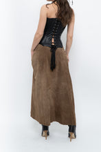 Load image into Gallery viewer, Vintage x Brown Suede Midi Skirt (S, M)