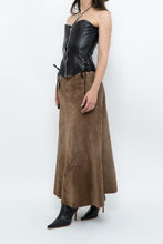 Load image into Gallery viewer, Vintage x Brown Suede Midi Skirt (S, M)