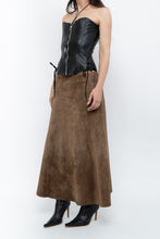 Load image into Gallery viewer, Vintage x Brown Suede Midi Skirt (S, M)