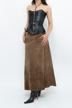 Load image into Gallery viewer, Vintage x Brown Suede Midi Skirt (S, M)
