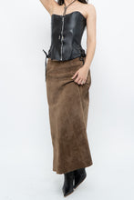 Load image into Gallery viewer, Vintage x Brown Suede Midi Skirt (S, M)