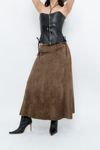 Load image into Gallery viewer, Vintage x Brown Suede Midi Skirt (S, M)