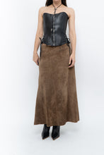 Load image into Gallery viewer, Vintage x Brown Suede Midi Skirt (S, M)