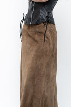 Load image into Gallery viewer, Vintage x Brown Suede Midi Skirt (S, M)