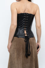 Load image into Gallery viewer, Vintage x Black Leather Side-Tie Corset (XS, S)