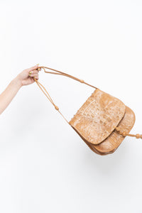 Vintage x 80S Genuine Croc Faded Leather Crossbody