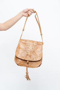 Vintage x 80S Genuine Croc Faded Leather Crossbody