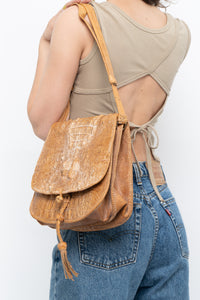 Vintage x 80S Genuine Croc Faded Leather Crossbody