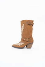Load image into Gallery viewer, Modern x MOJO MOXY Brown Eagle Faux Leather Embroidered Cowboy Boot (8-9W)