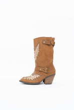 Load image into Gallery viewer, Modern x MOJO MOXY Brown Eagle Faux Leather Embroidered Cowboy Boot (8-9W)