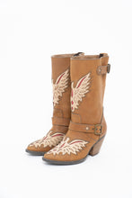 Load image into Gallery viewer, Modern x MOJO MOXY Brown Eagle Faux Leather Embroidered Cowboy Boot (8-9W)