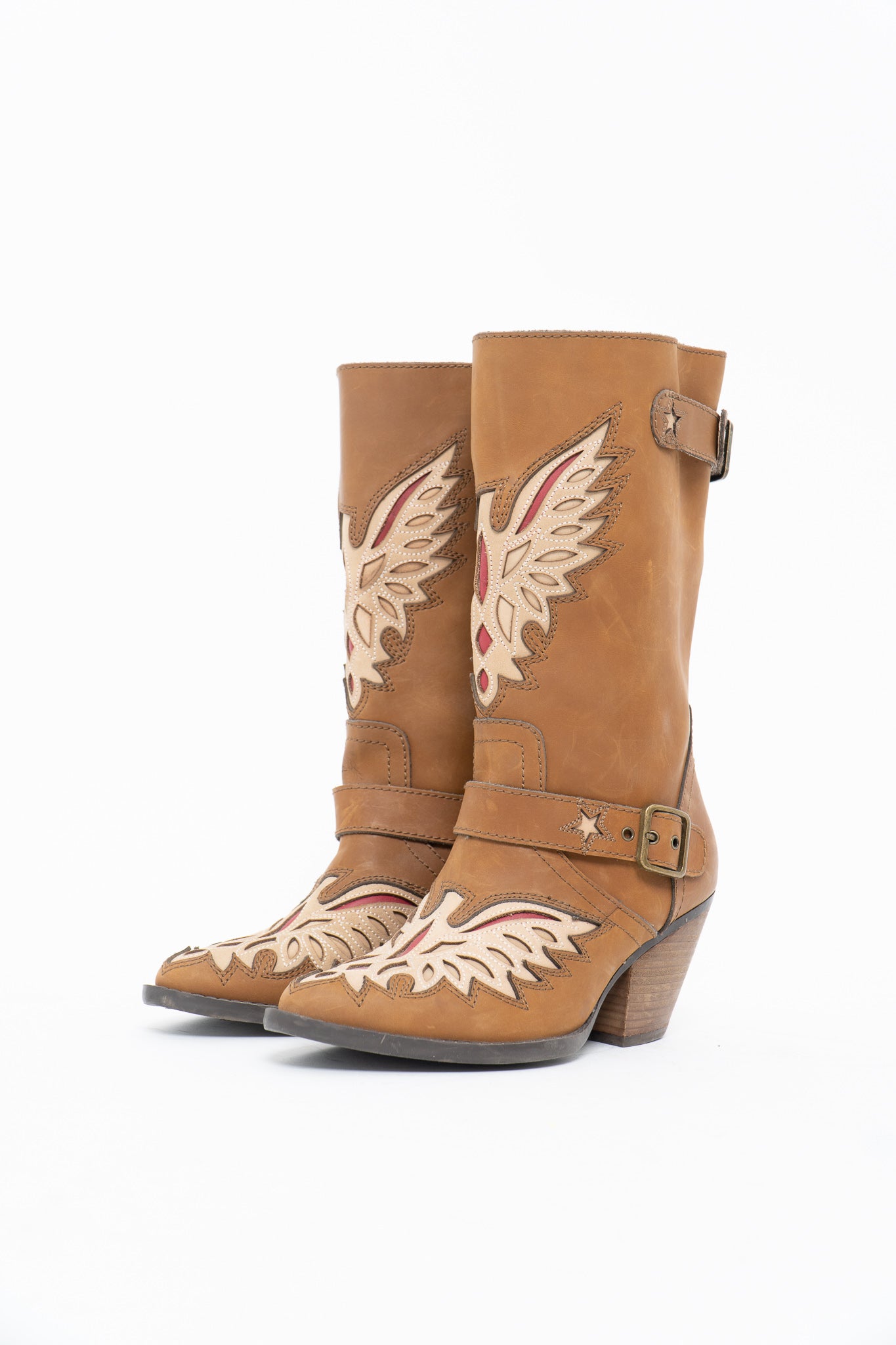Modern x MOJO MOXY Brown Eagle Faux Leather Embroidered Cowboy Boot (8-9W)