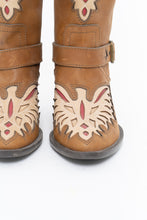 Load image into Gallery viewer, Modern x MOJO MOXY Brown Eagle Faux Leather Embroidered Cowboy Boot (8-9W)