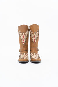 Modern x MOJO MOXY Brown Eagle Faux Leather Embroidered Cowboy Boot (8-9W)