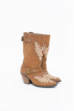 Load image into Gallery viewer, Modern x MOJO MOXY Brown Eagle Faux Leather Embroidered Cowboy Boot (8-9W)
