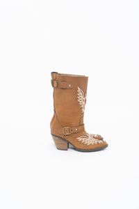 Modern x MOJO MOXY Brown Eagle Faux Leather Embroidered Cowboy Boot (8-9W)