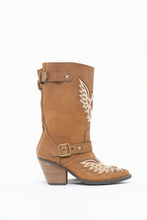 Load image into Gallery viewer, Modern x MOJO MOXY Brown Eagle Faux Leather Embroidered Cowboy Boot (8-9W)