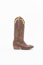 Load image into Gallery viewer, Vintage x BOULET Brown, Cream Leather Cowboy Boot (9, 9.5W)