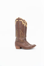 Load image into Gallery viewer, Vintage x BOULET Brown, Cream Leather Cowboy Boot (9, 9.5W)