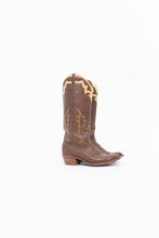 Load image into Gallery viewer, Vintage x BOULET Brown, Cream Leather Cowboy Boot (9, 9.5W)