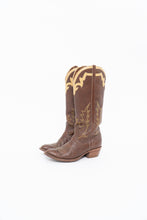 Load image into Gallery viewer, Vintage x BOULET Brown, Cream Leather Cowboy Boot (9, 9.5W)